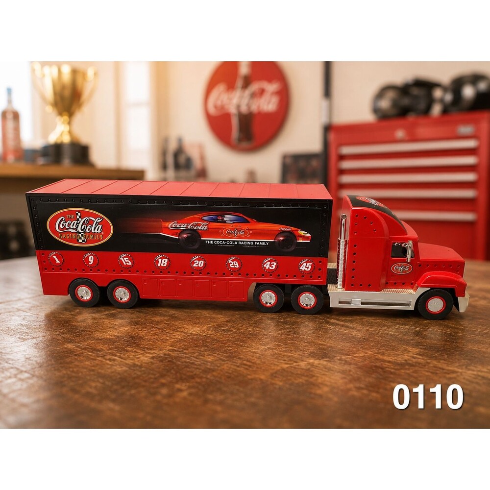 2002 Coca-Cola NASCAR Racing Family Light-Up Semi Carrier Truck Toy- 0110